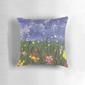 Beautifully detailed pillow with a bright, colorful floral meadow design