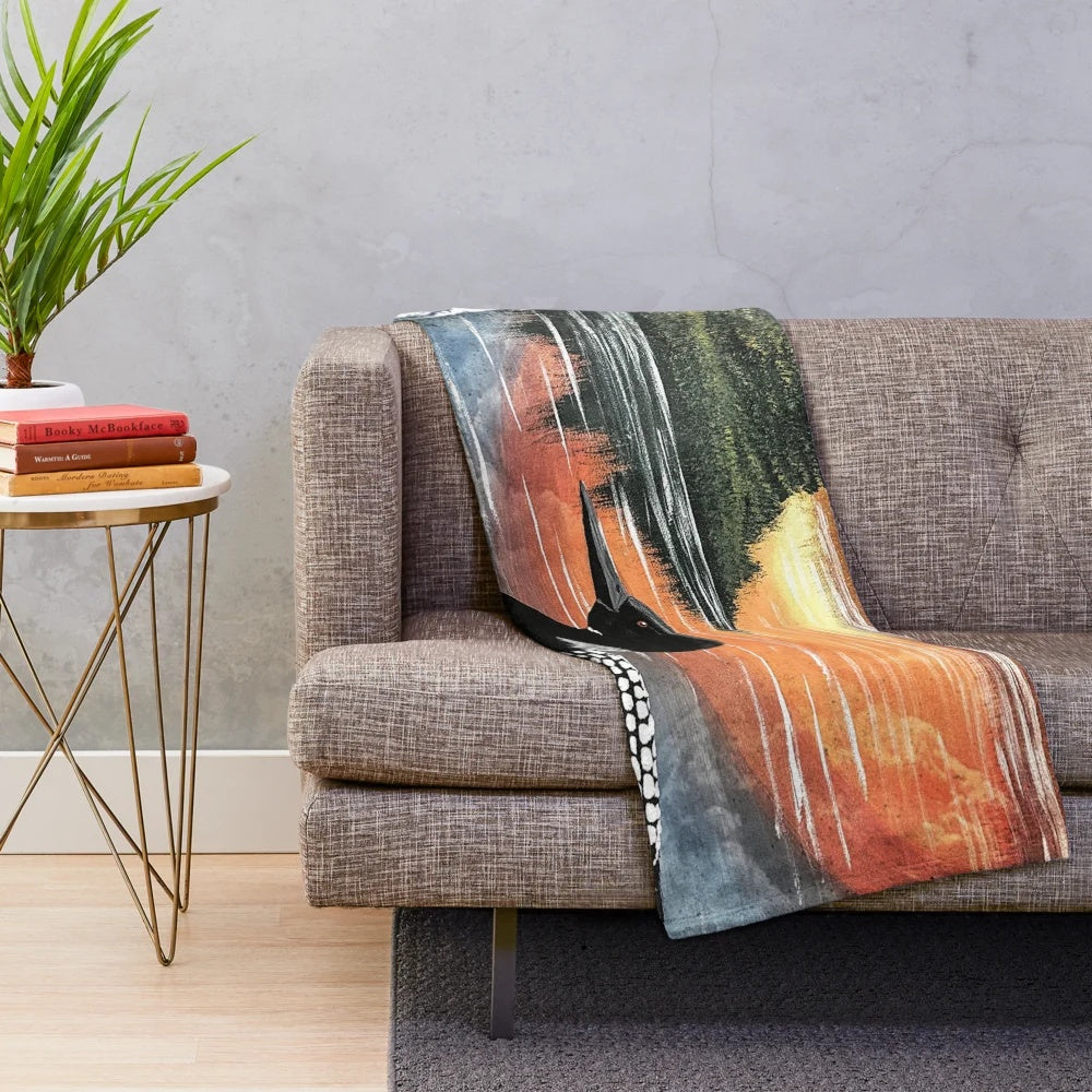 Sunset Loon Plush Blanket