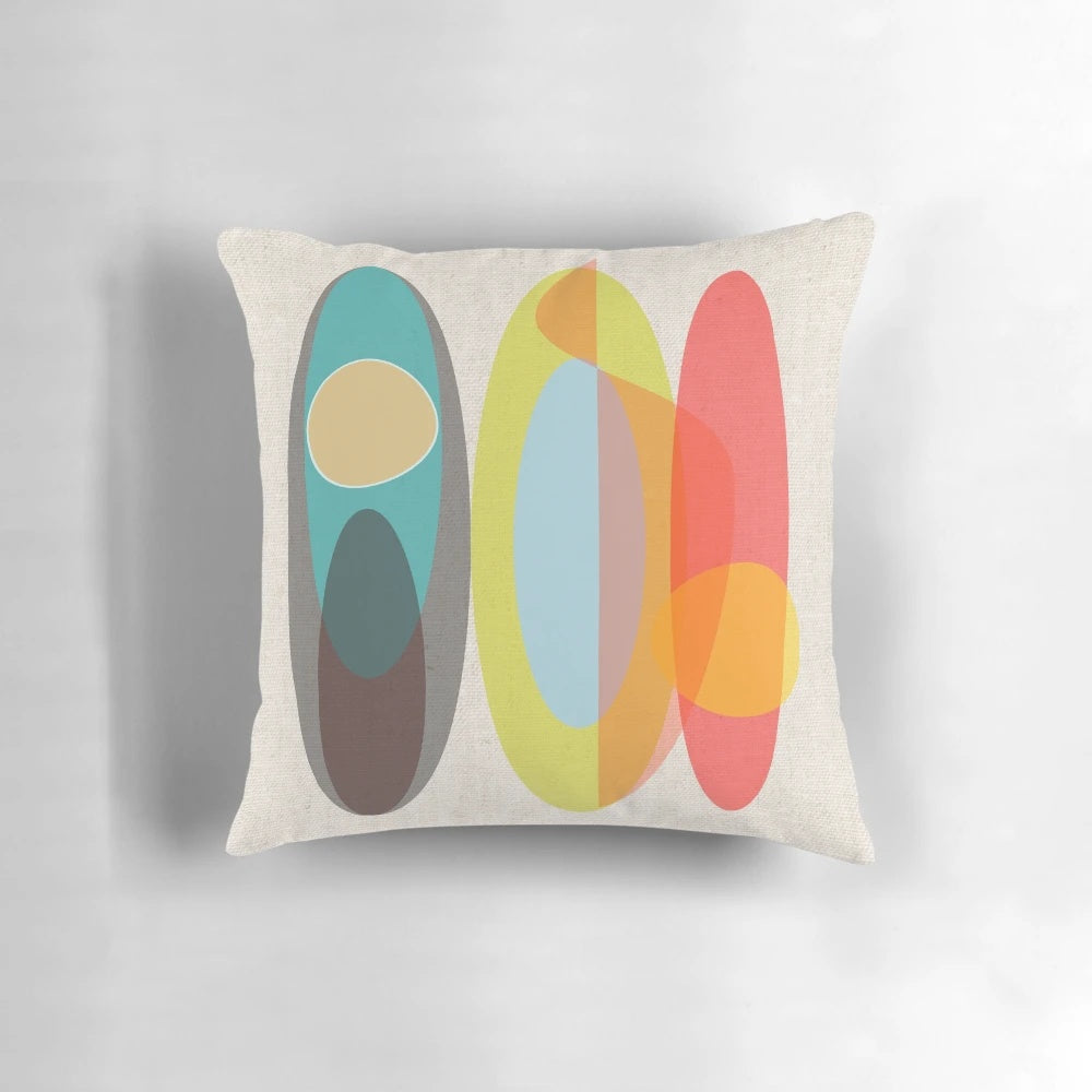 Multicolored SURF Pillow with abstract shapes and forms