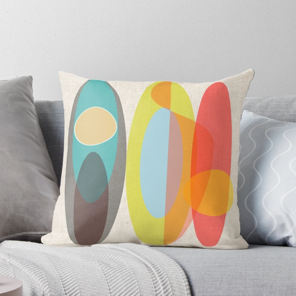 Multicolored SURF Pillow with abstract shapes and forms