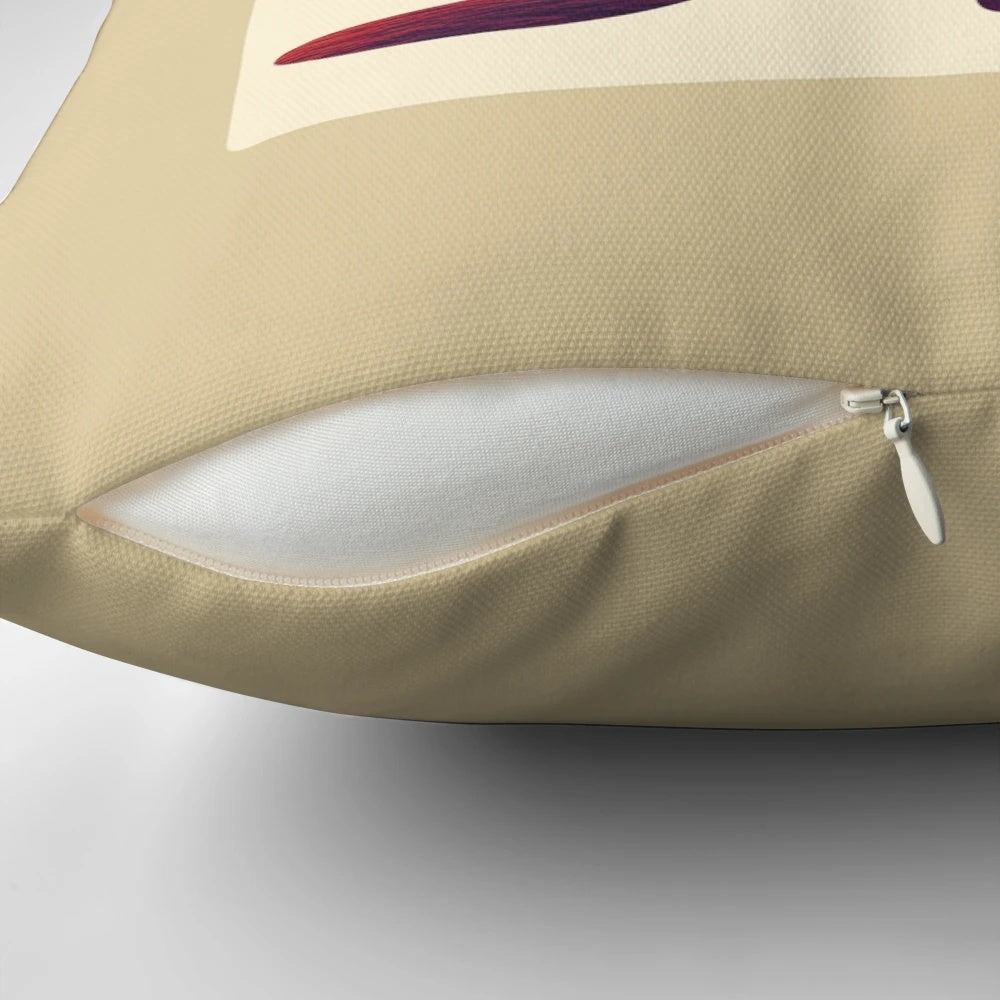 Pillow featuring a double exposure image of a red kangaroo and the Sydney, Australia skyline