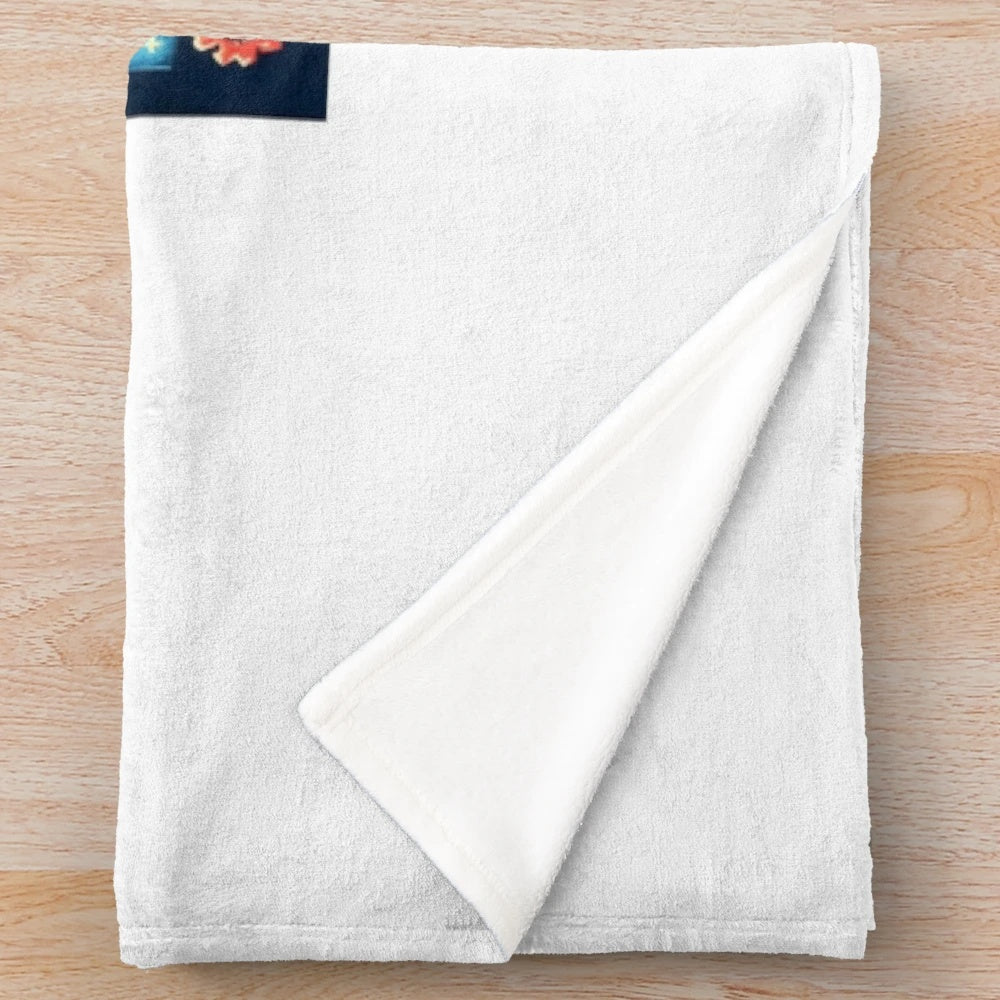 Plush blanket featuring a symphony of vibrant colors and diverse interests