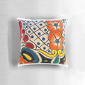 Colorful hand-painted Spanish-style Talavera artwork design decorative throw pillow