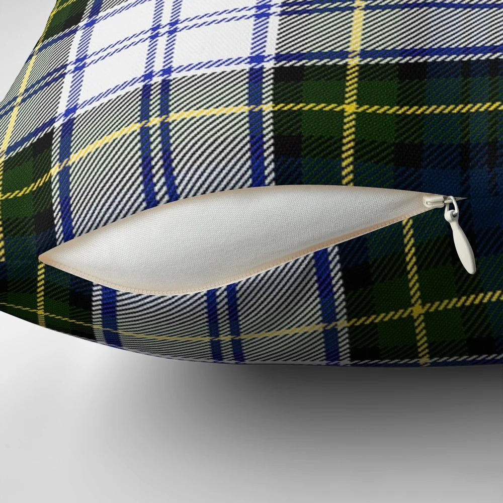Colorful tartan plaid pattern pillow featuring a classic Scottish clan design