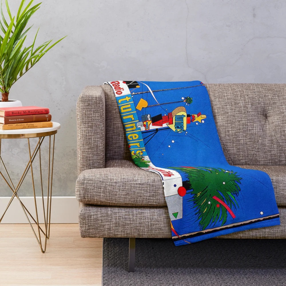 Tatsuro Yamashita inspired plush blanket with colorful album cover design