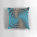 Teal and orange fractal pattern pillow, modern abstract artwork
