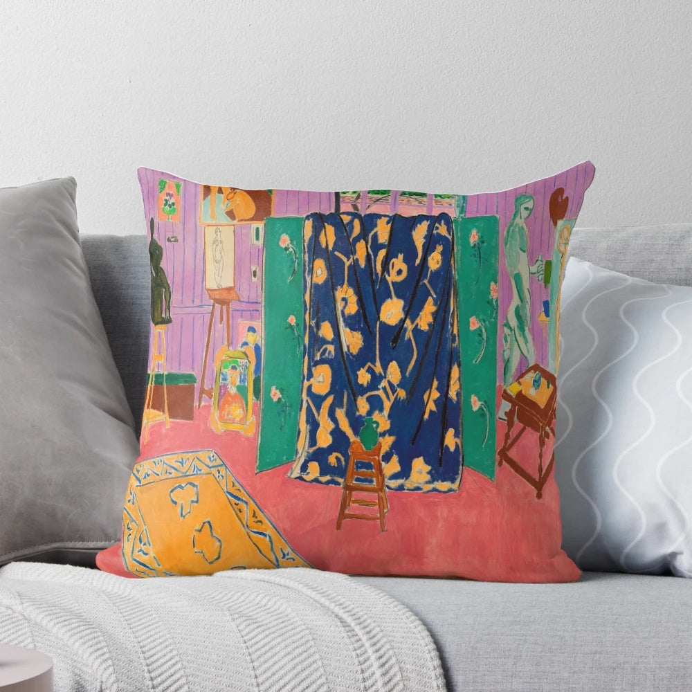 Henri Matisse The Pink Studio Decorative Throw Pillow, Post Impressionist Art for Home