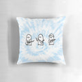 Colorful tie-dye pattern pillow with sunset curve design, inspired by the TV show Julie and the Phantoms