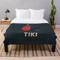 Colorful tiki art plush blanket with bold tribal pattern