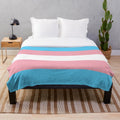Transgender pride flag plush blanket with colorful pride colors
