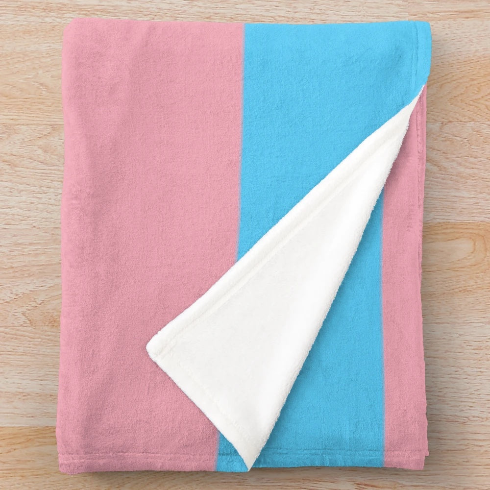 Transgender pride flag plush blanket with colorful pride colors