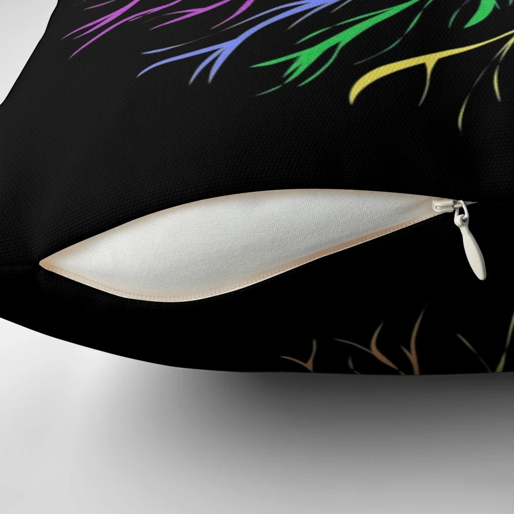 Vibrant Tree of Life Pride Pillow with colorful rainbow and LGBTQ+ symbols