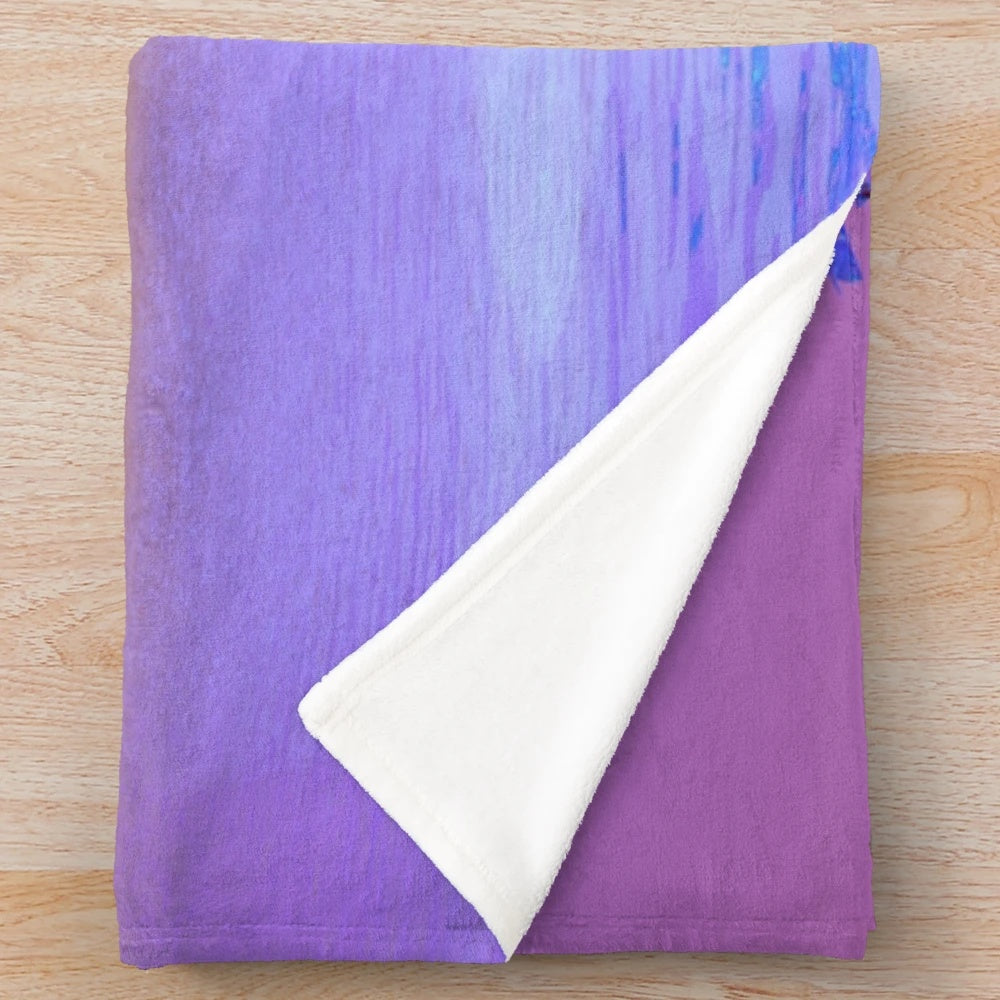 Colorful abstract tree sunset plush blanket