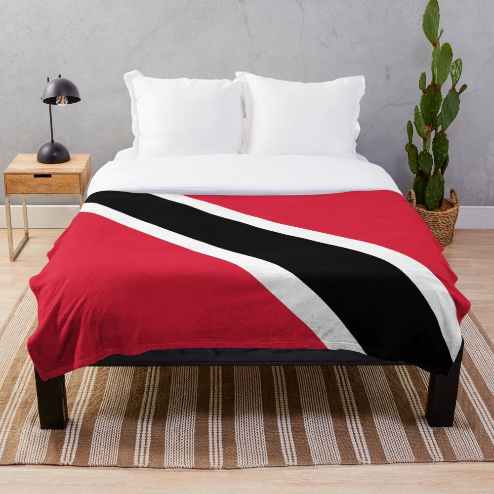 Trinidad and Tobago flag inspired plush blanket
