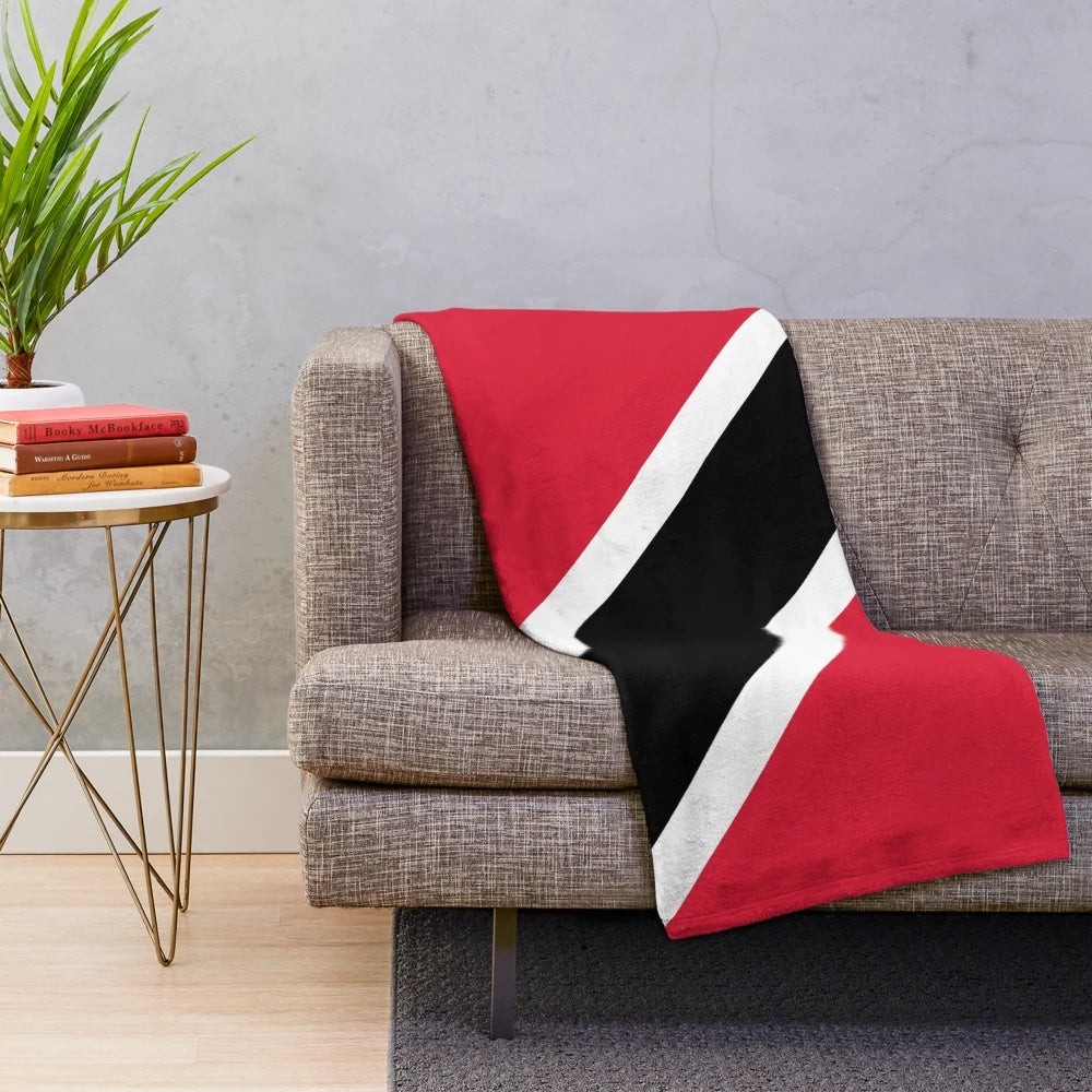 Trinidad and Tobago flag inspired plush blanket