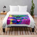 Trollex Plush Blanket with Colorful Trolls Design