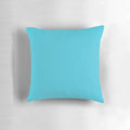 Turquoise pillow with minimalist digital art design