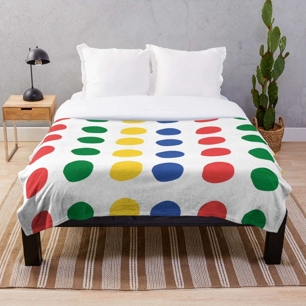 Colorful twister pattern plush blanket