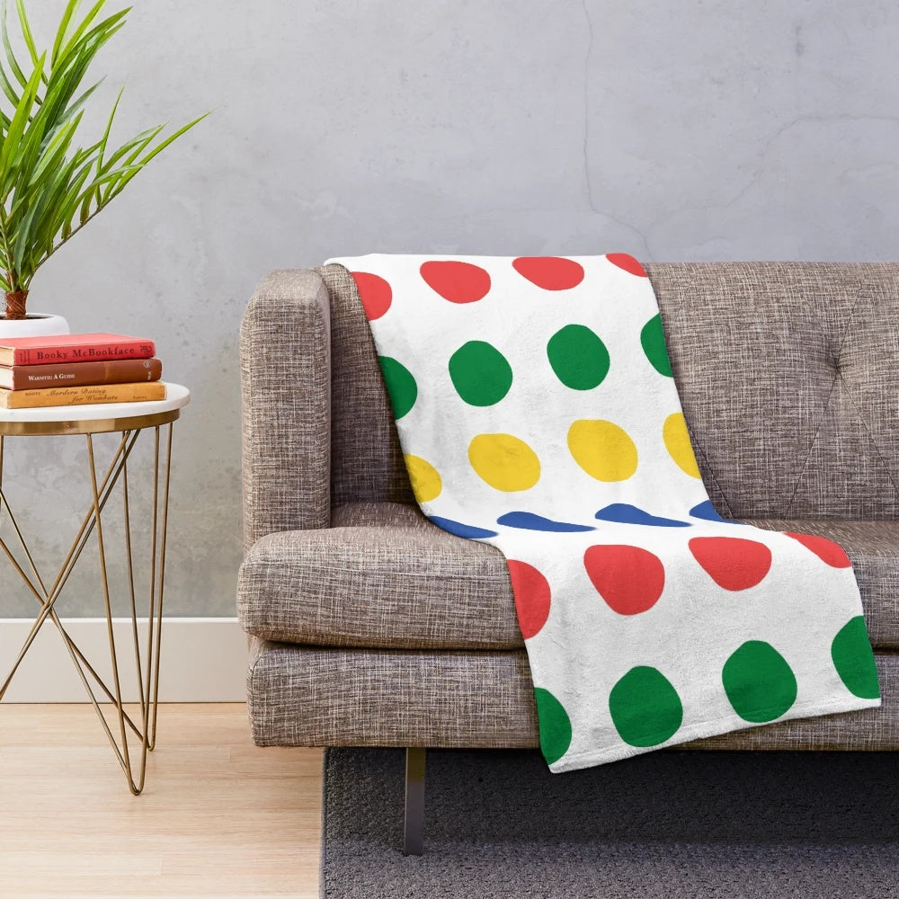 Colorful twister pattern plush blanket