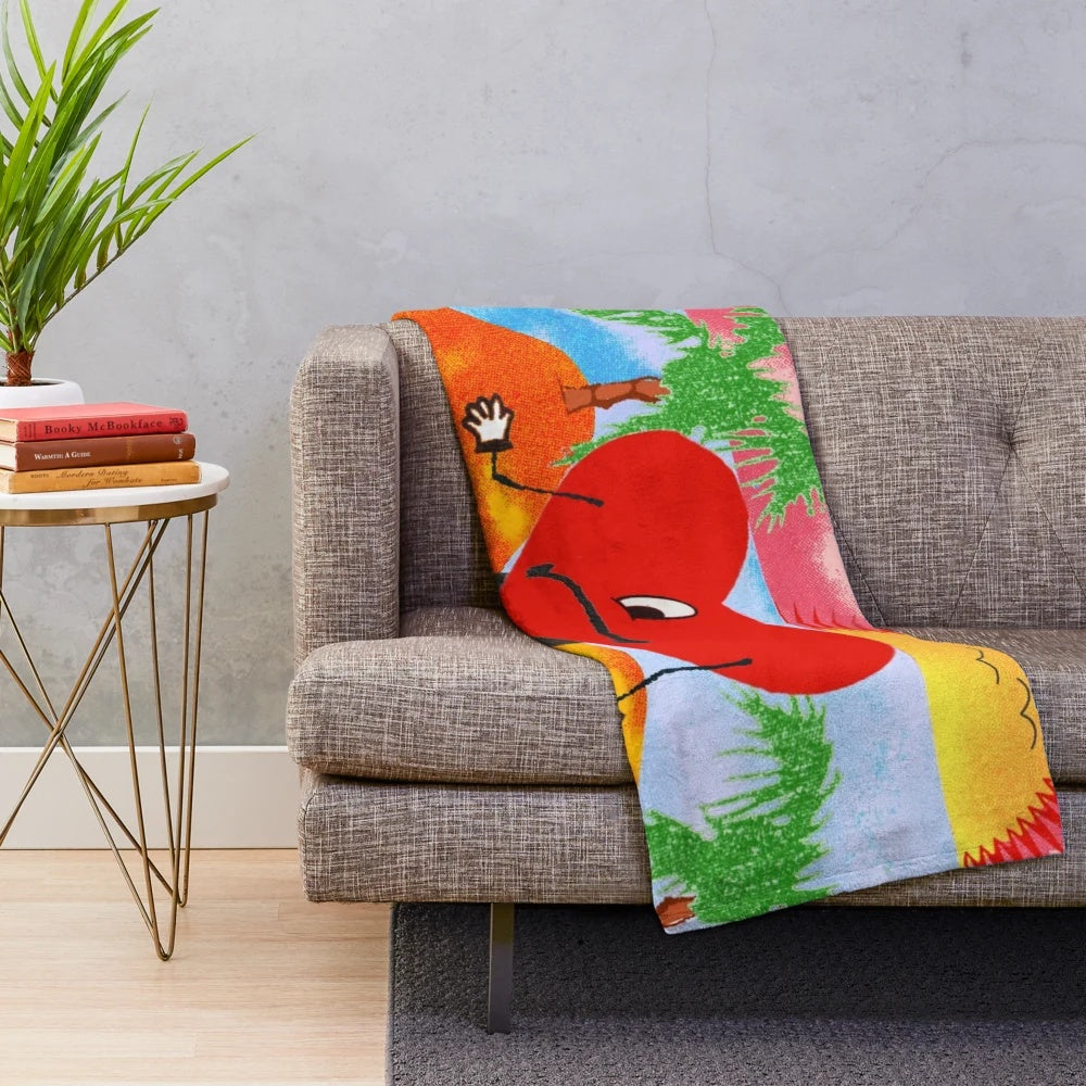 Plush blanket featuring a vibrant, artistic interpretation of the Un Verano Sin Ti album cover
