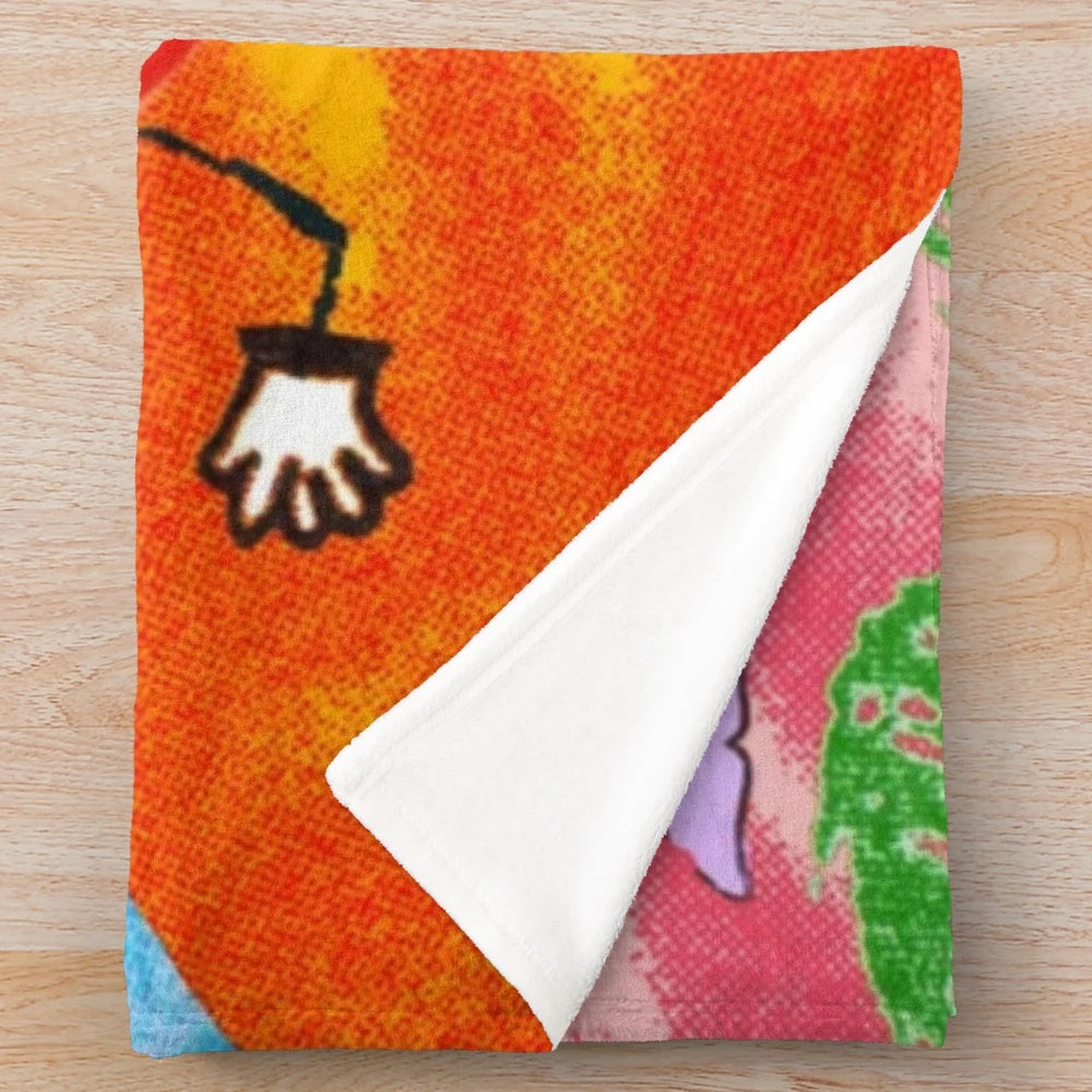 Plush blanket featuring a vibrant, artistic interpretation of the Un Verano Sin Ti album cover