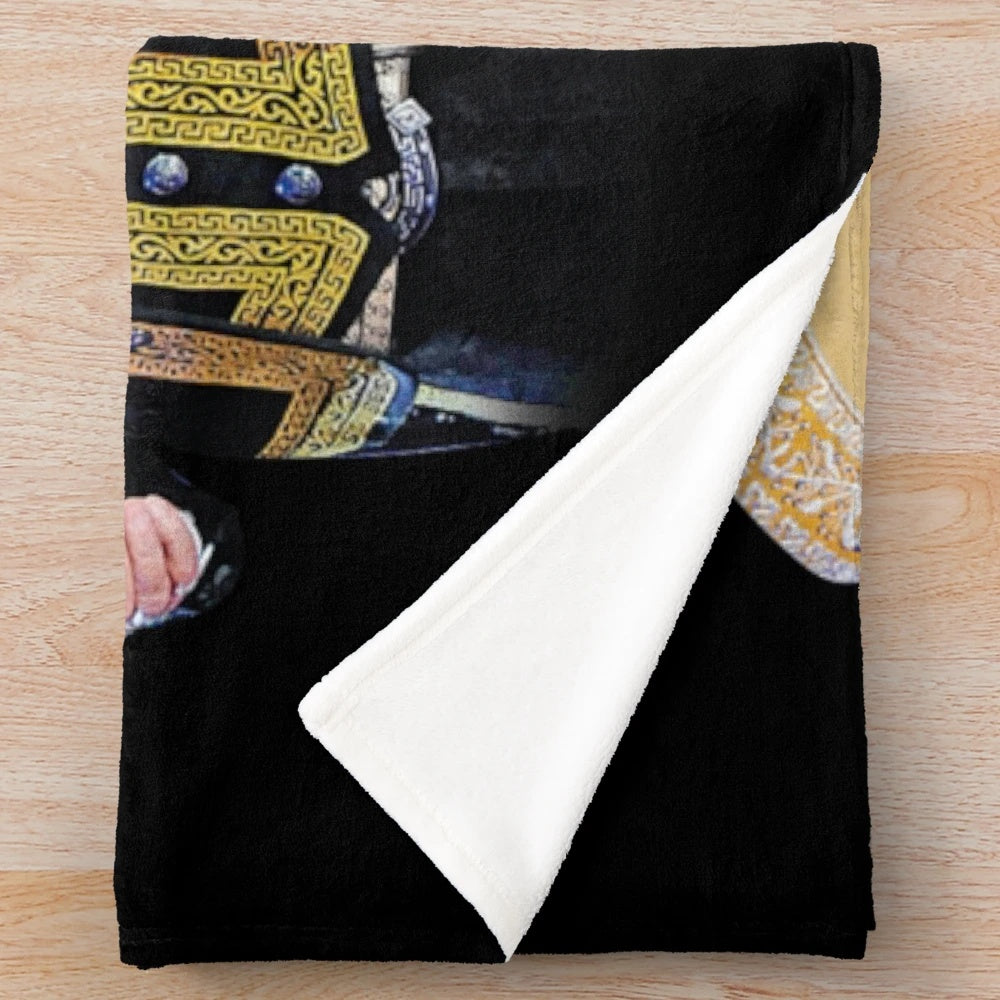 Colorful plush blanket featuring the iconic Mexican singer Vicente Fernandez