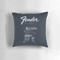 Stylish electric guitar-themed pillow with a vibrant neon and retro design, perfect for music enthusiasts.