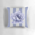 Decorative violet hues pillow with floral and stripe patterns