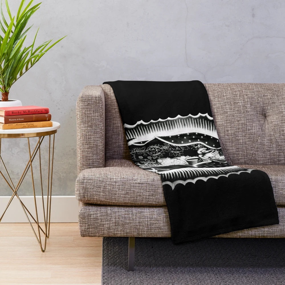 Soft and cozy plush blanket featuring the iconic image of the Virgin de Guadalupe