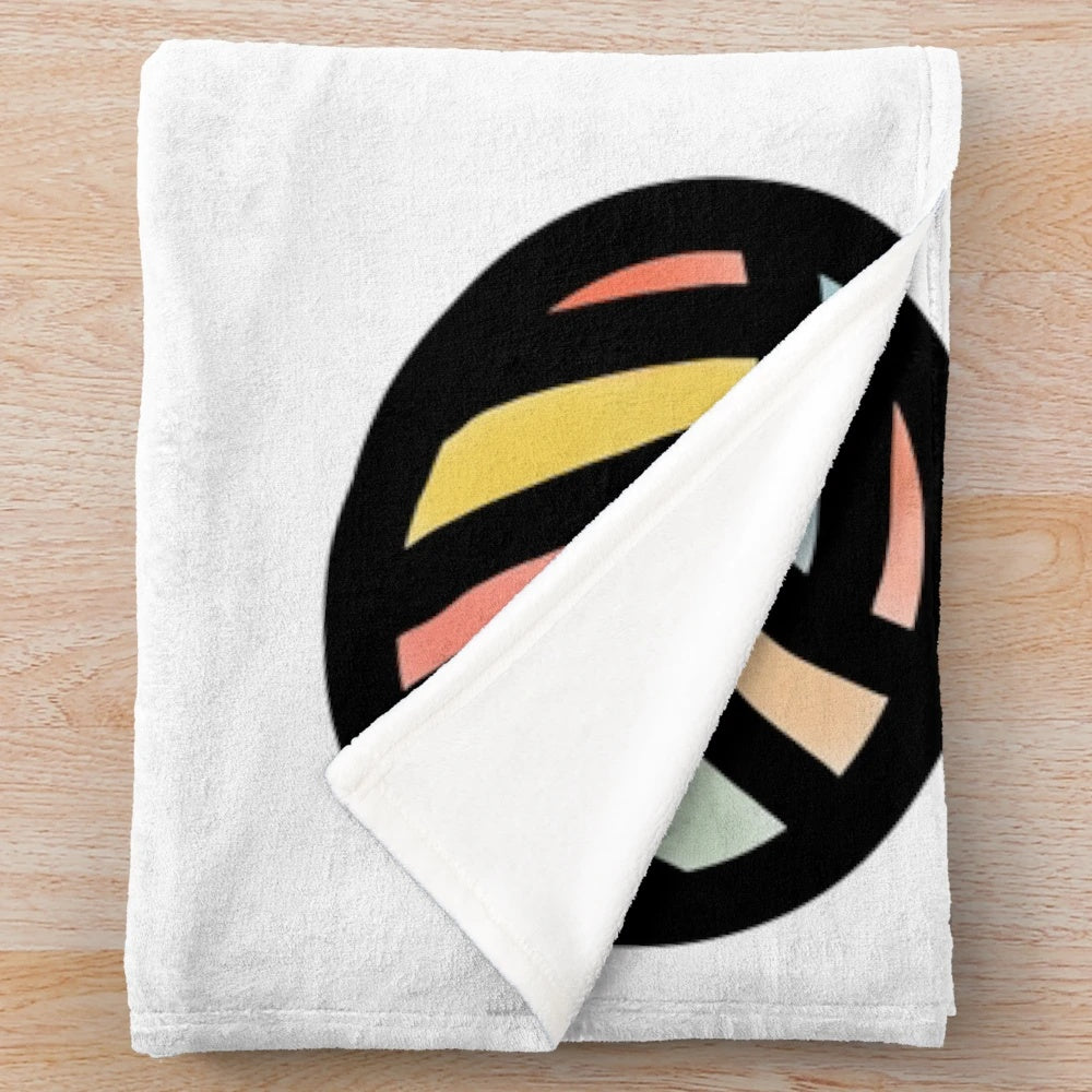 Colorful plush volleyball-themed blanket