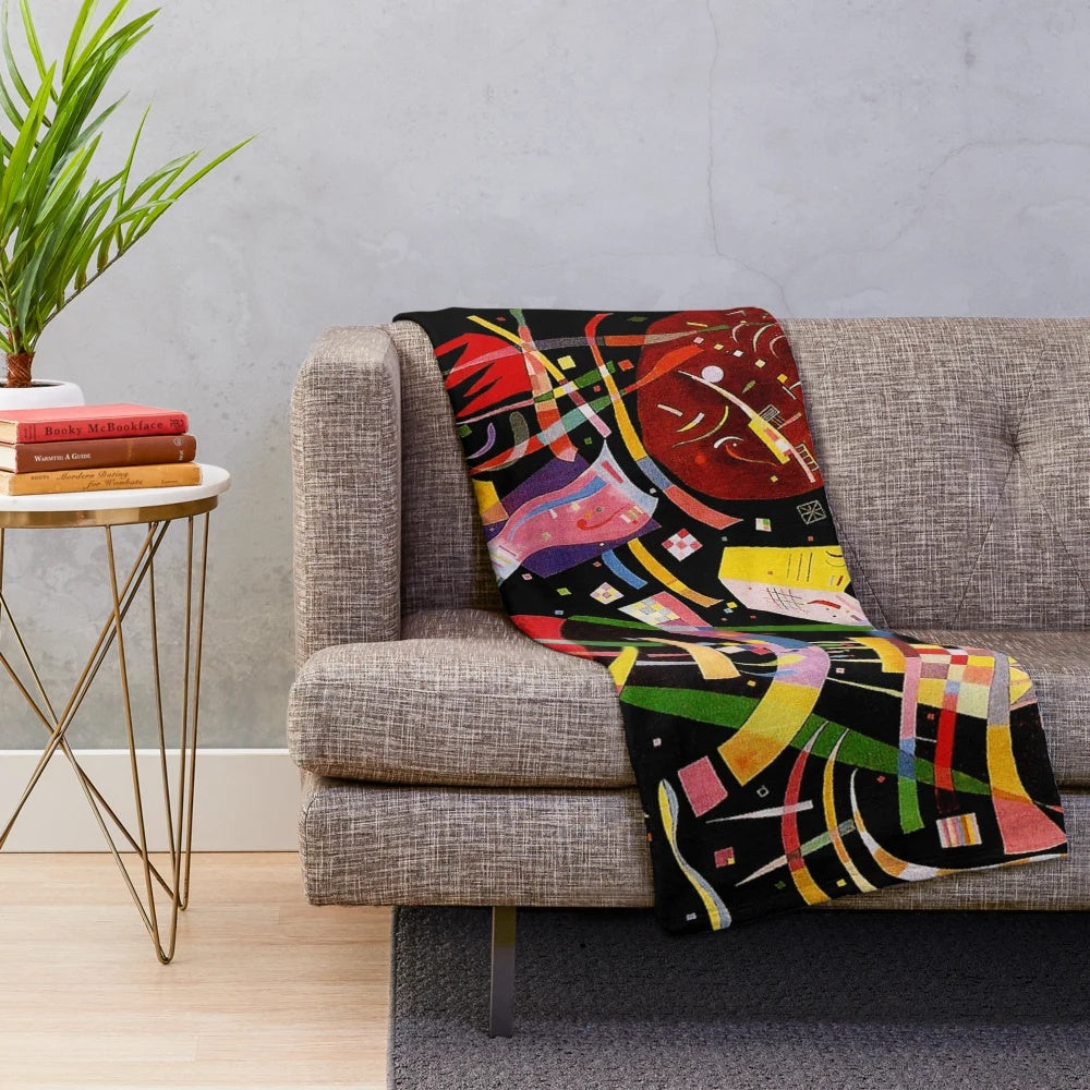 Wassily Kandinsky inspired colorful abstract art plush blanket