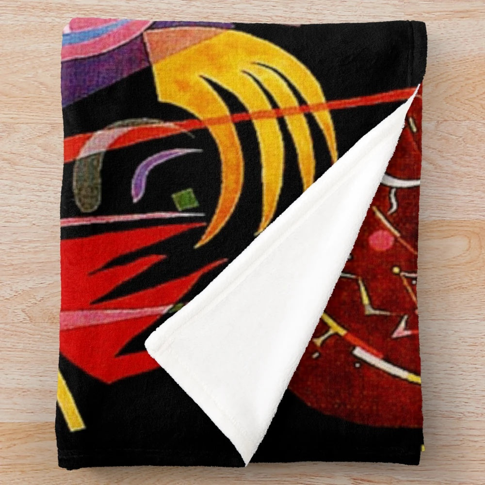 Wassily Kandinsky inspired colorful abstract art plush blanket