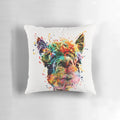 Whimsical watercolor painting of a llama and alpaca in a colorful, playful style.