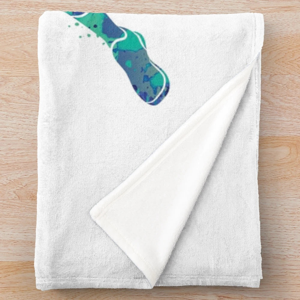 Colorful watercolor design plush blanket for sports enthusiasts