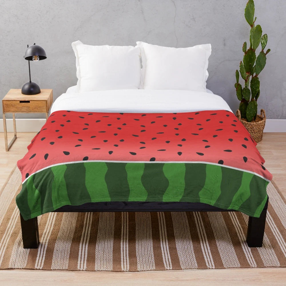 Soft and plush watermelon patterned blanket