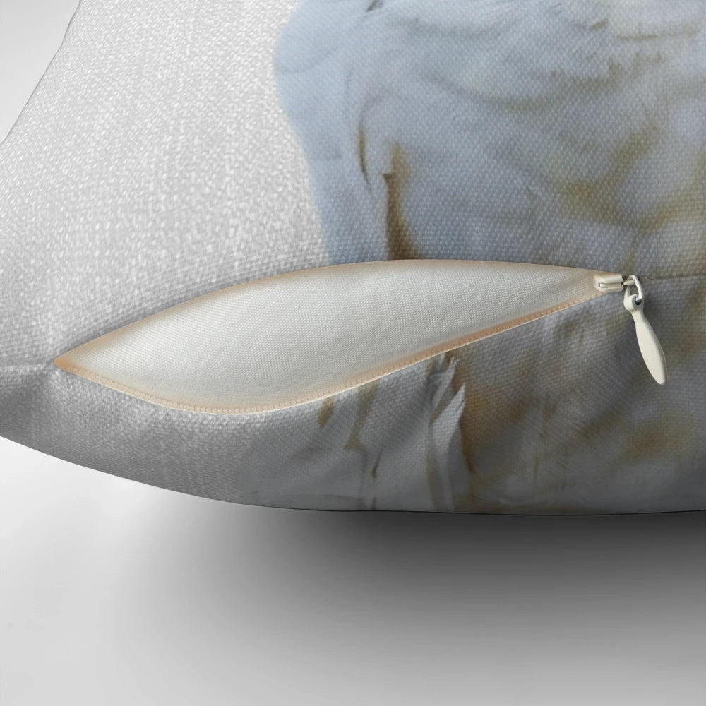 Colorful and eye-catching white cockatoo print on a decorative throw pillow