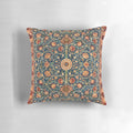 Luxurious William Morris floral carpet print pillow with a vintage, nature-inspired design