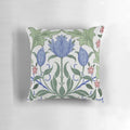 Decorative throw pillow featuring a beautiful floral design with tulips by William Morris