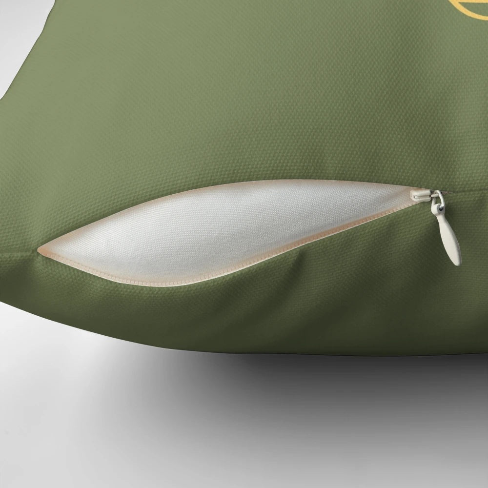 A vibrant yellow pillow with a repeating bee pattern, perfect for adding a touch of nature-inspired charm to your home.