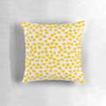 Beautiful yellow flowers in a floral pattern decorative throw pillow for living room, bedroom, or outdoor patio decor.