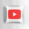Colorful and stylish YouTube logo printed on a soft, plush pillow.