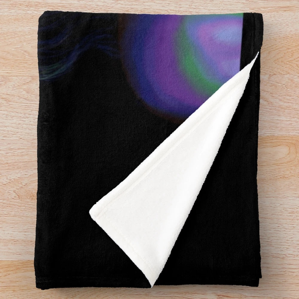 Colorful plush blanket featuring a pop art-style portrait of actress Zendaya