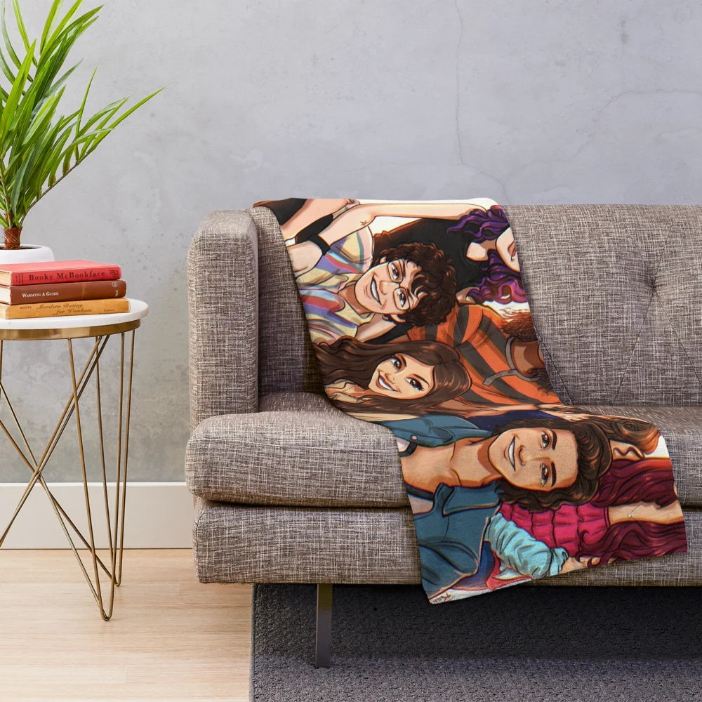 Victorious themed plush blanket with characters from the Nickelodeon TV show