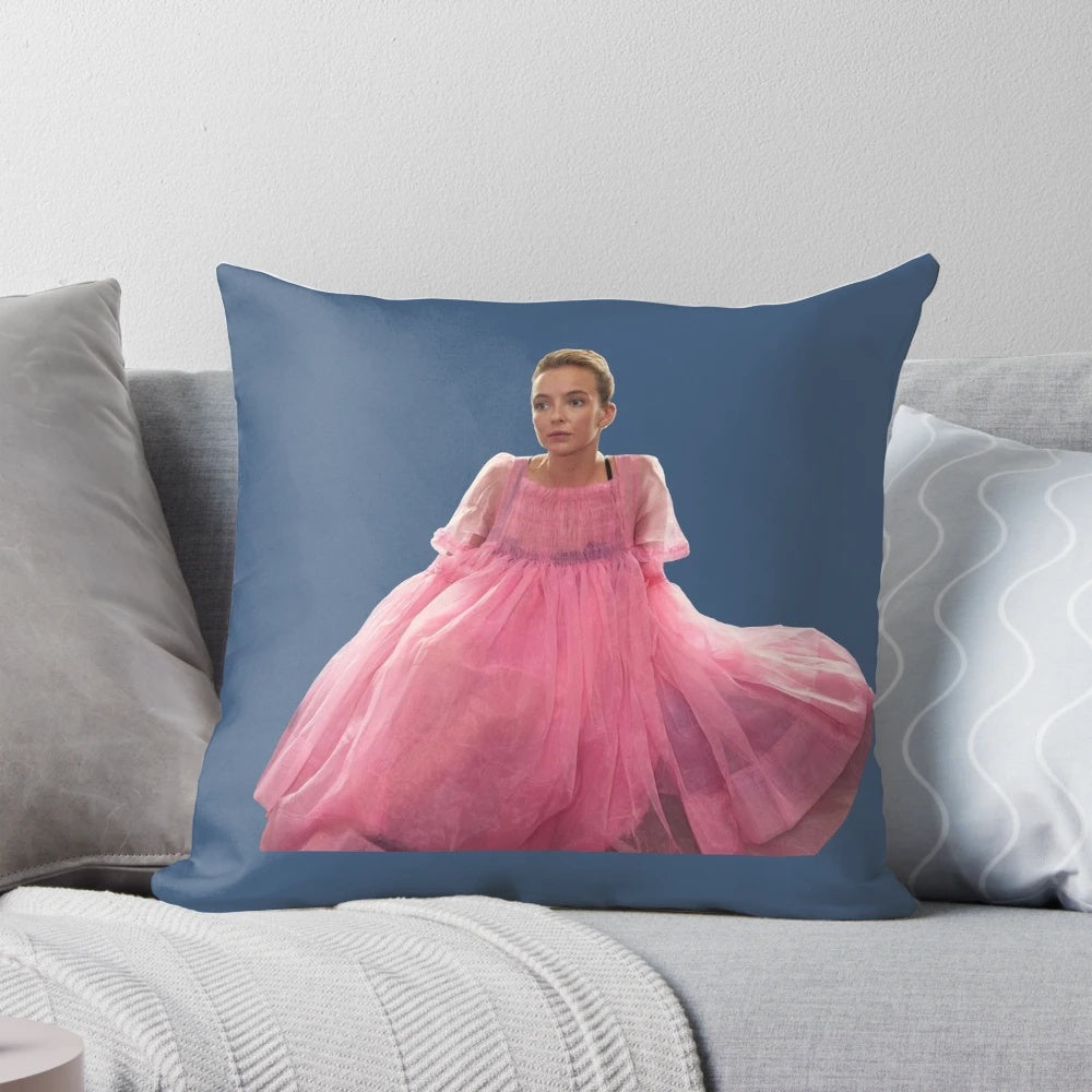 Villanelle Pillow - Striking Cushion Inspired by the Killing Eve TV Series