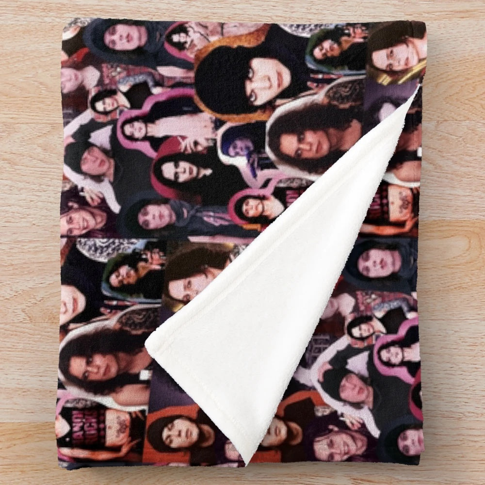Ville Valo Collage Plush Blanket - Unofficial Fan Art