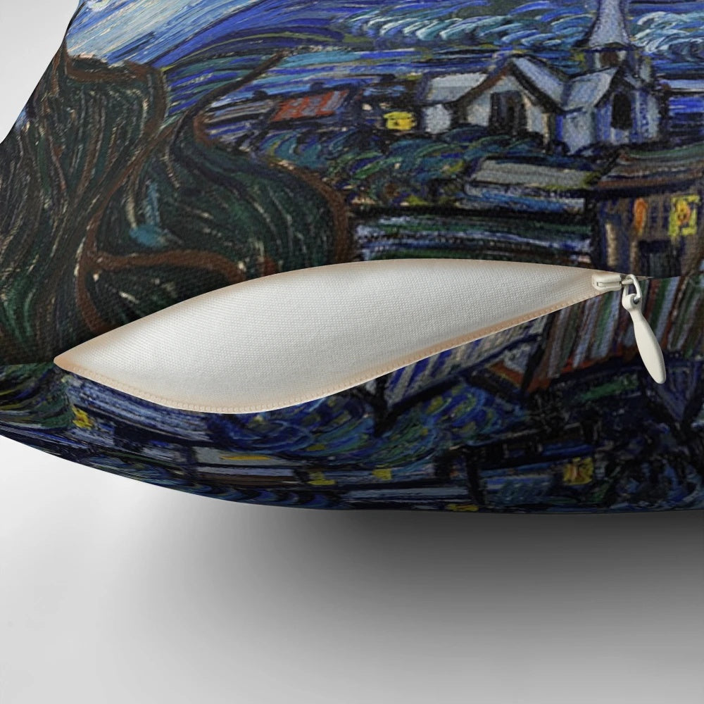 Starry Night Painting by Vincent Van Gogh - Pillow with Fine Art Reproduction