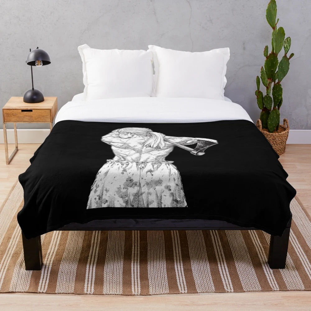 Vinland Saga inspired plush blanket featuring Thorfinn