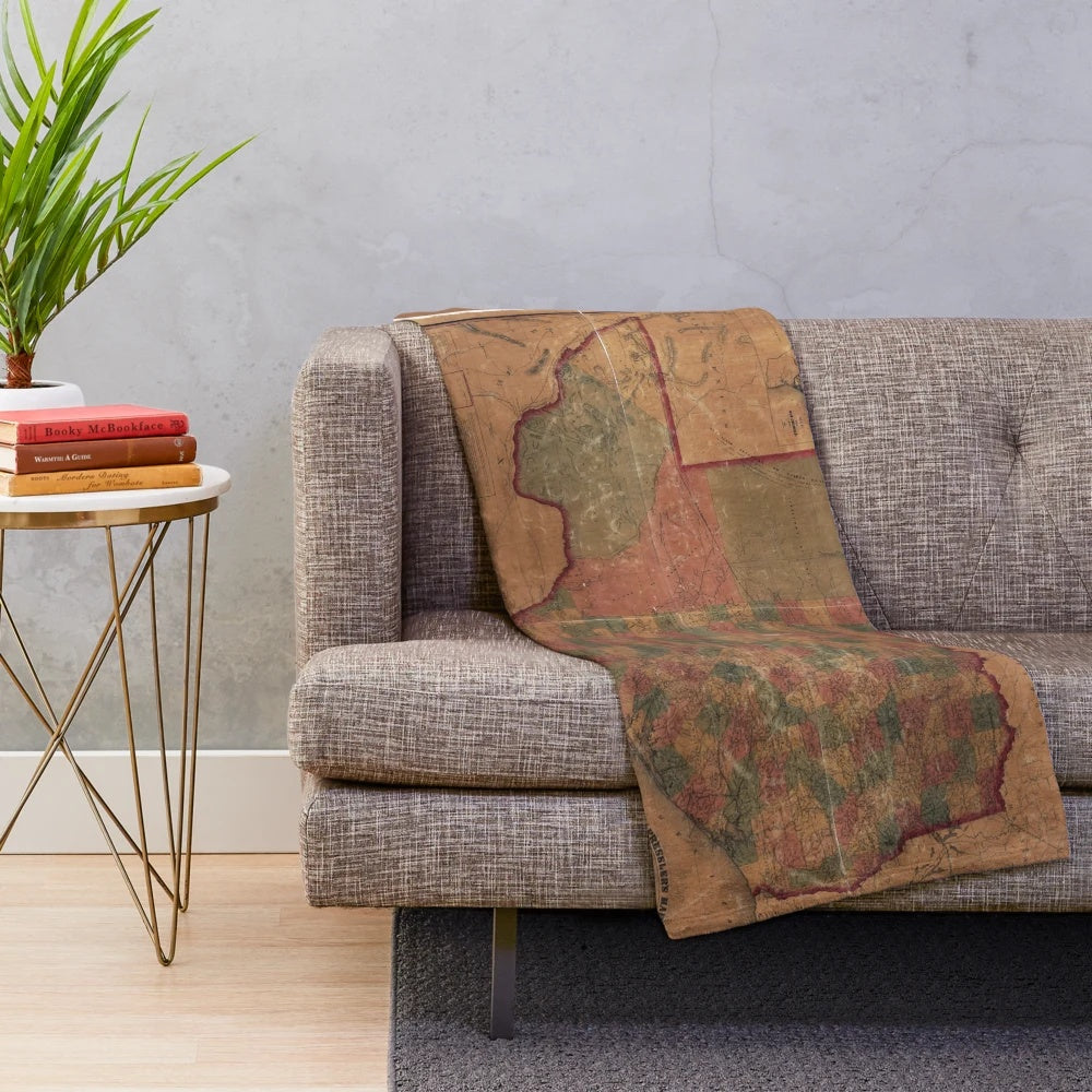 Pressler's Map of Texas (1862) plush blanket
