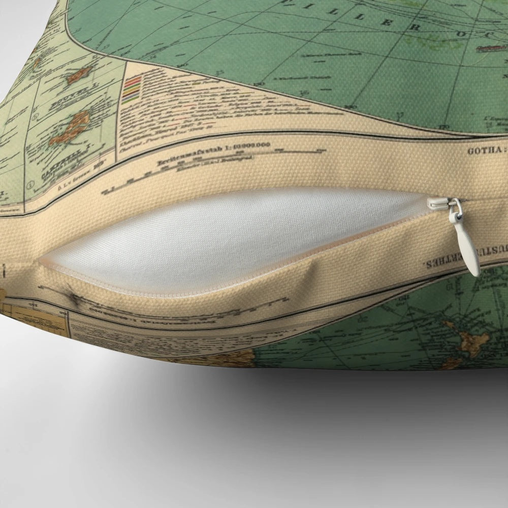 Vintage 1912 map of Antarctica (Süd-Polar-Karte) printed on a soft, comfortable pillow.