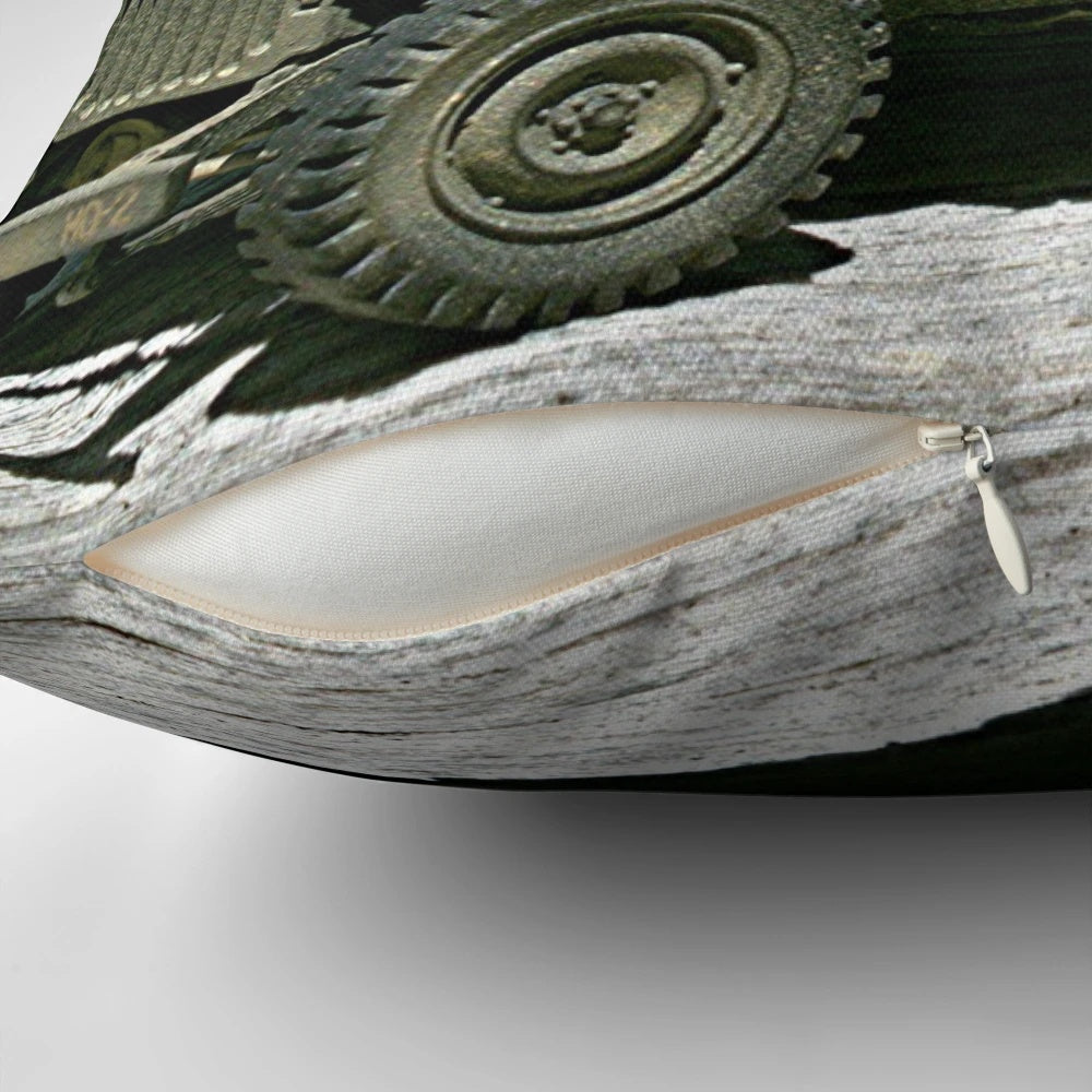 Vintage 1942 Willy's MB Jeep Pillow, featuring a classic World War II military vehicle